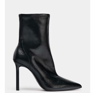 Zara Sleek Black Heeled Boots